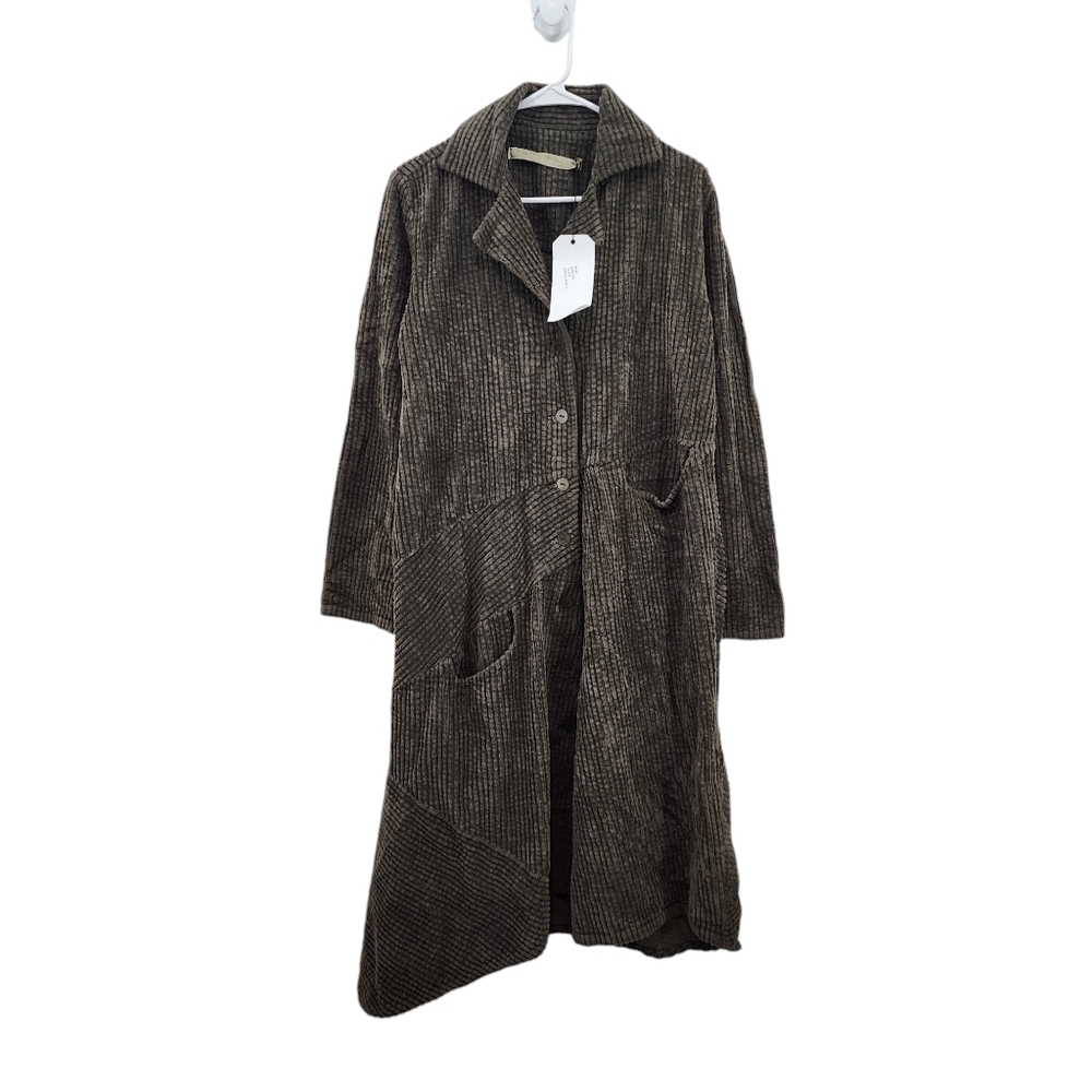 Cynthia Ashby Women's Benton Corduroy Asymmetrical Oversized Coat Lagenlook